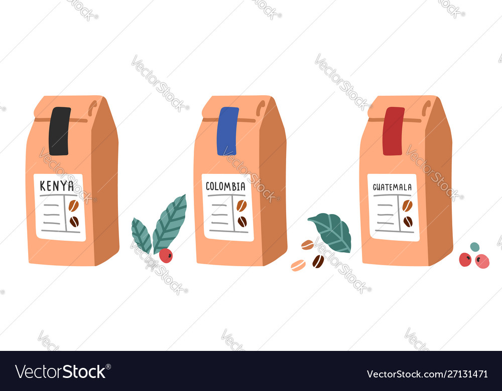 Simple trendy flat design different coffee blends Vector Image