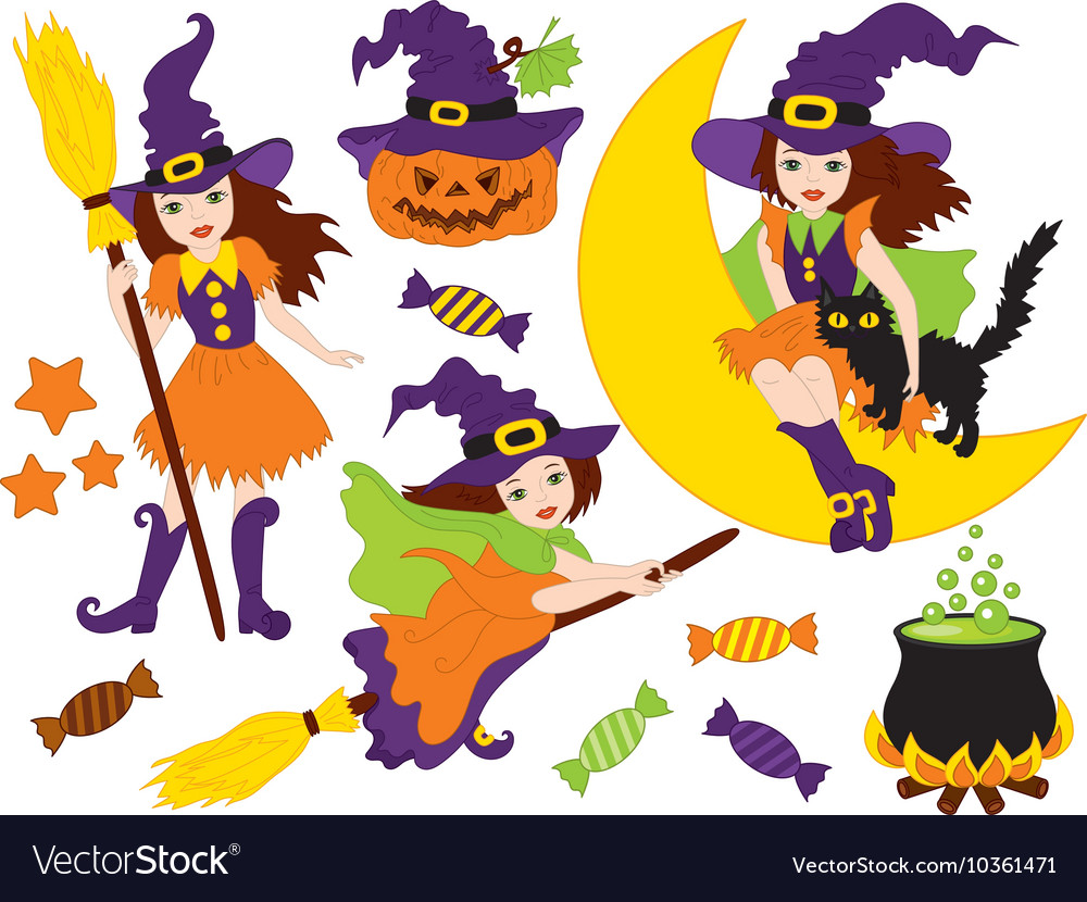 Witches - halloween Royalty Free Vector Image - VectorStock