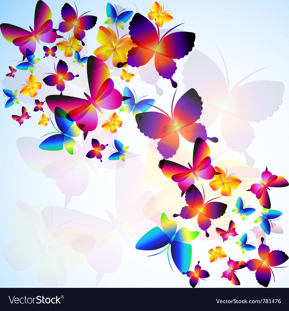 Download Colorful background with butterfly Royalty Free Vector Image