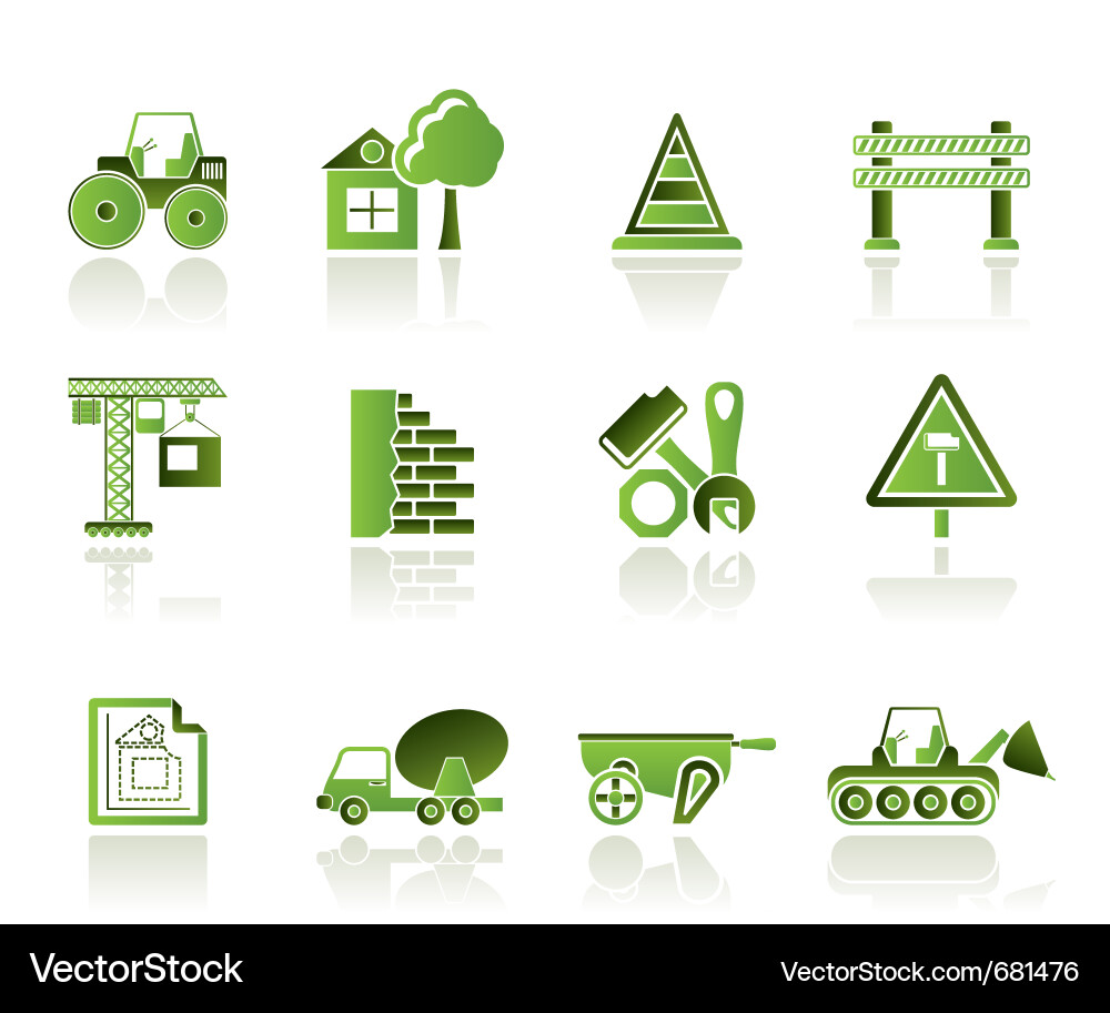 Construction and building icons Royalty Free Vector Image