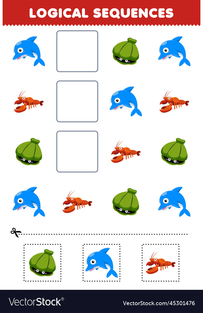 Education game for children logical sequences Vector Image