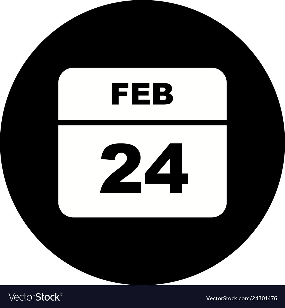 February 24th date on a single day calendar Vector Image