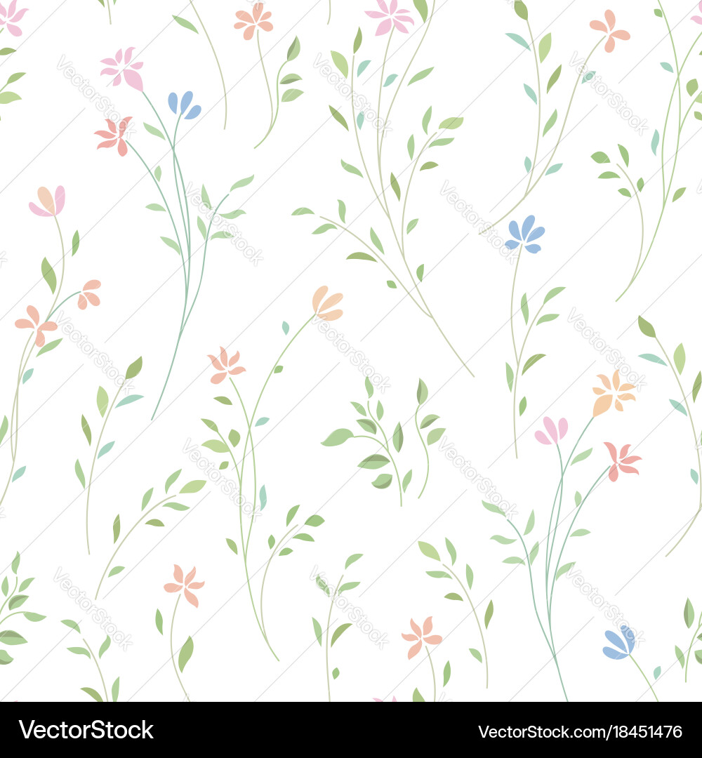 Floral seamless pattern flower background Vector Image
