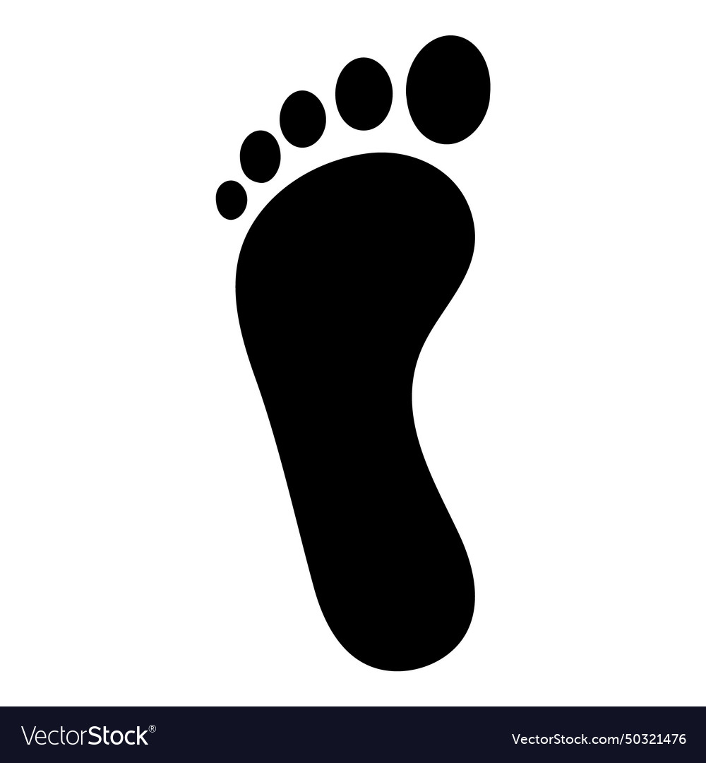 Footprint flat icon isolated on white background Vector Image