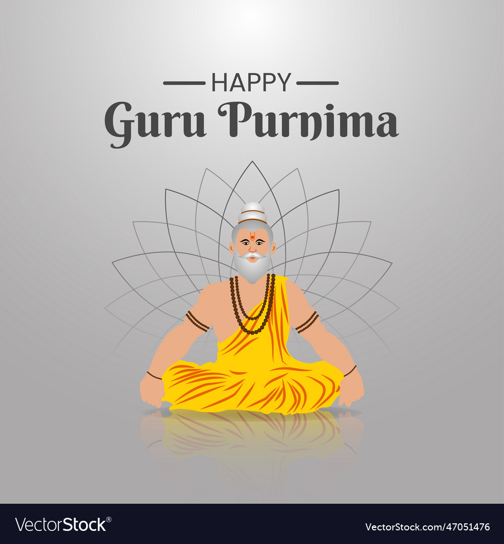 Happy guru purnima wishing post design file Vector Image