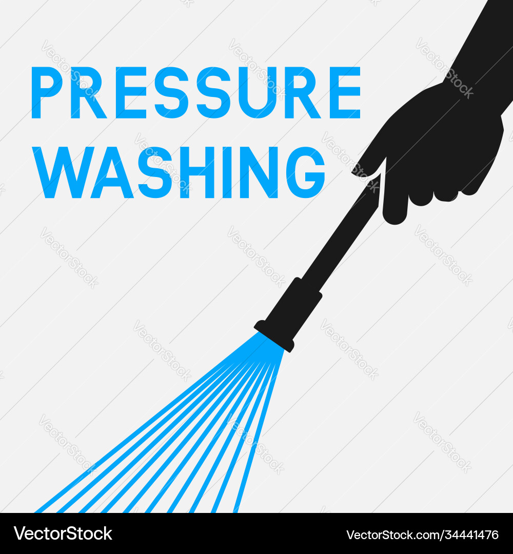 Pressure washing hands with spray gun Royalty Free Vector
