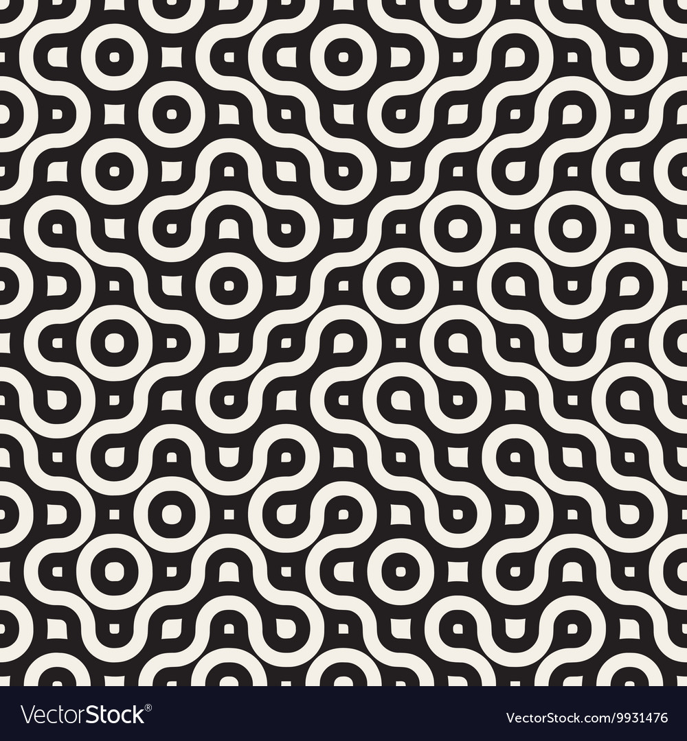 Seamless wavy round lines irregular Royalty Free Vector