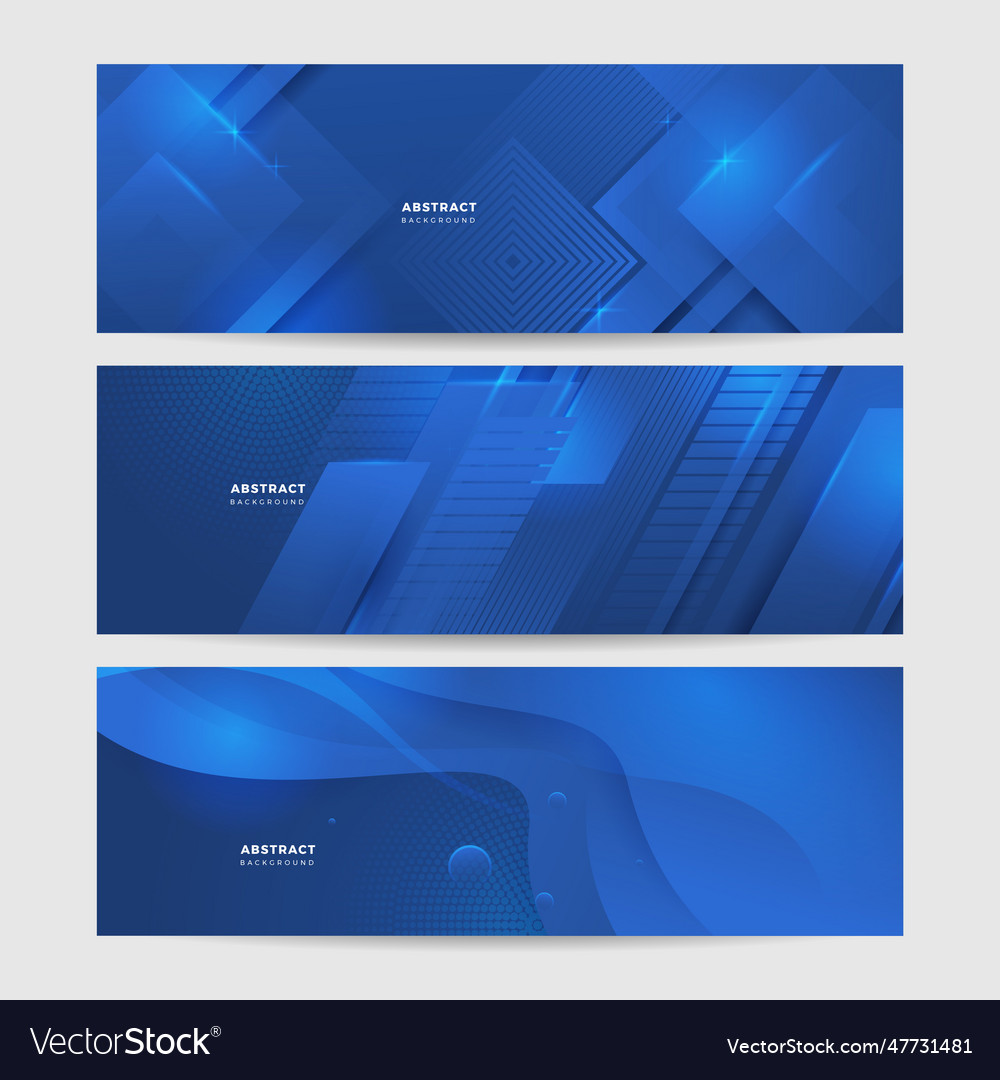 Blue abstract long banner minimal background Vector Image