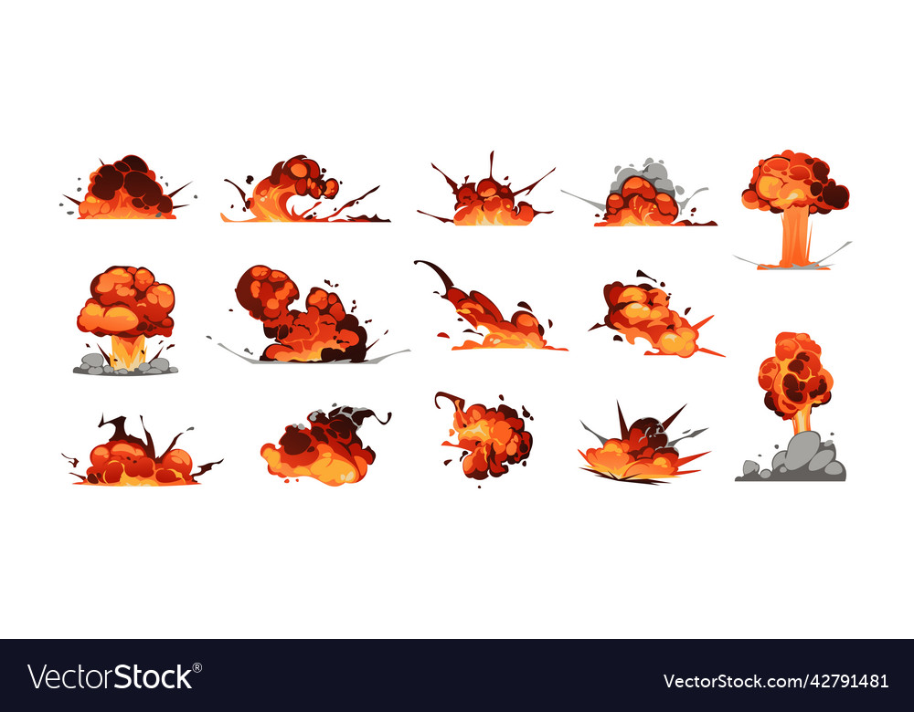 Comic explosion effect cartoon bomb blast Vector Image