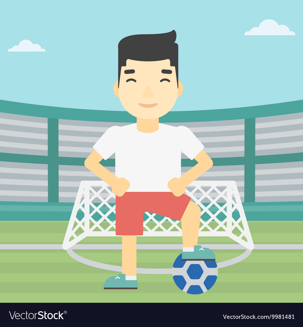 Football player with ball Royalty Free Vector Image