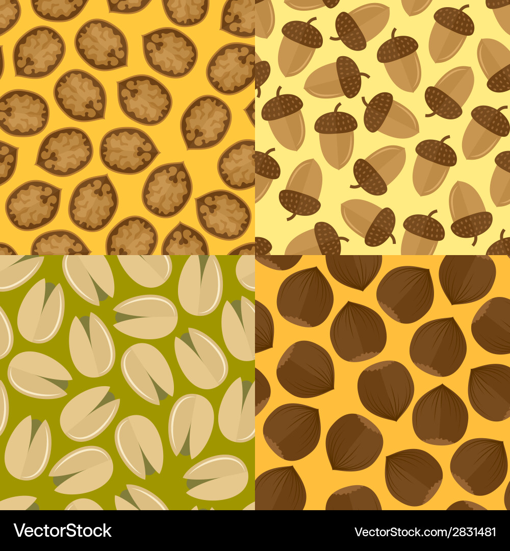 Nuts seamless set Royalty Free Vector Image - VectorStock