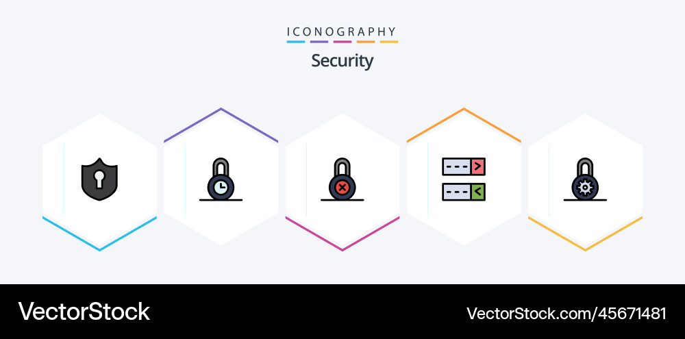 Security 25 filledline icon pack including Vector Image