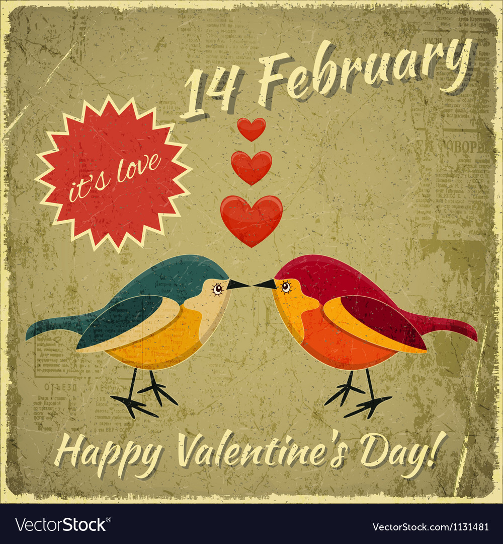 Vintage valentines day card Royalty Free Vector Image