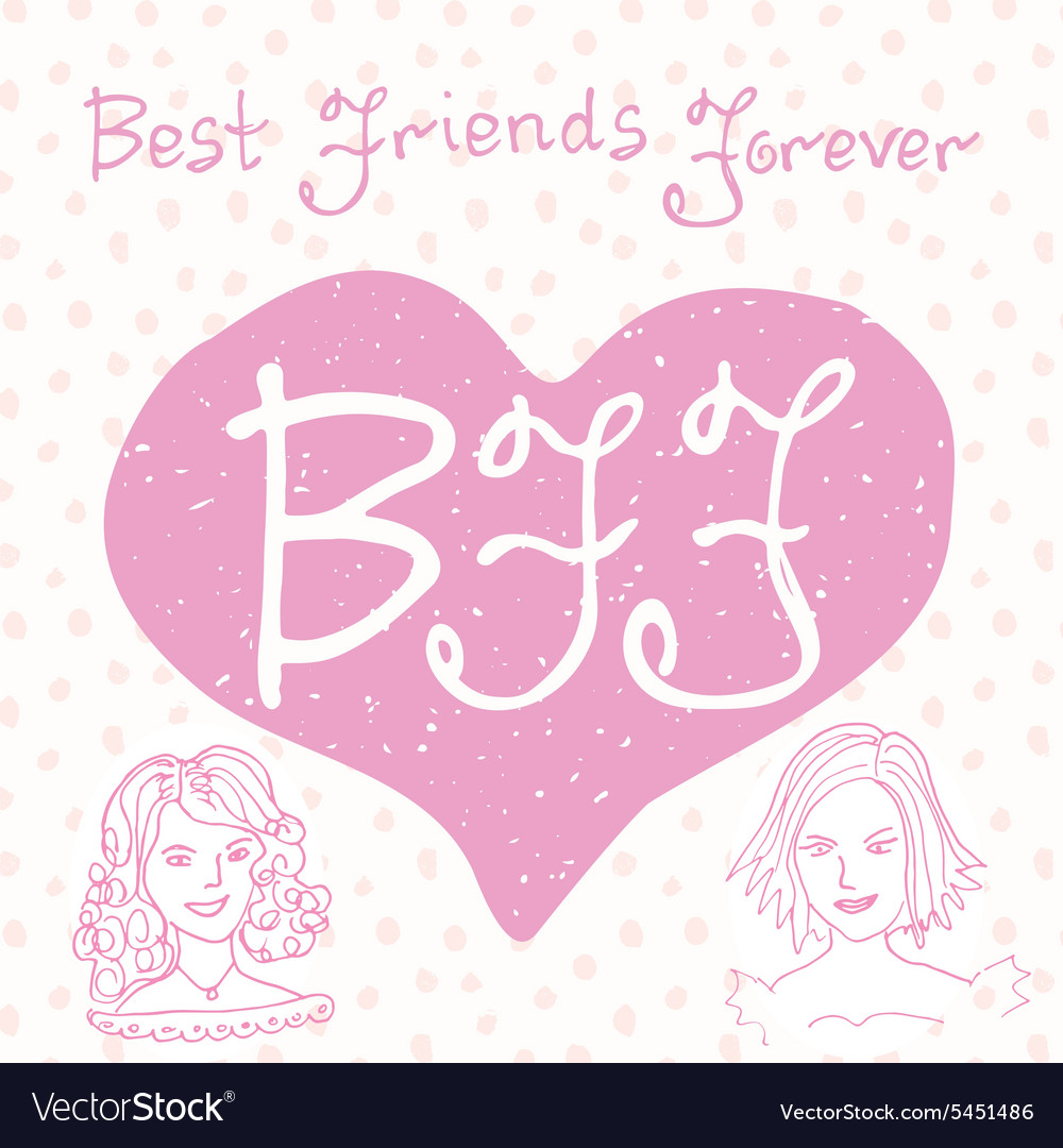 Best friends forever hand lettering quote bff Vector Image