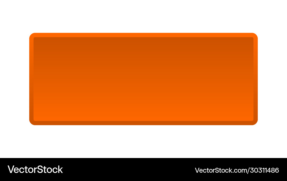 Blank Button Square Orange Push Royalty Free Vector Image