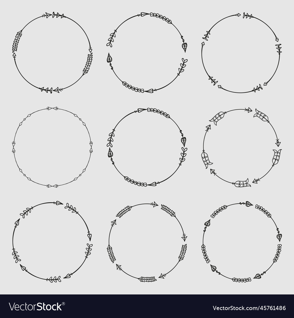 circle-arrow-frames-for-monograms-royalty-free-vector-image