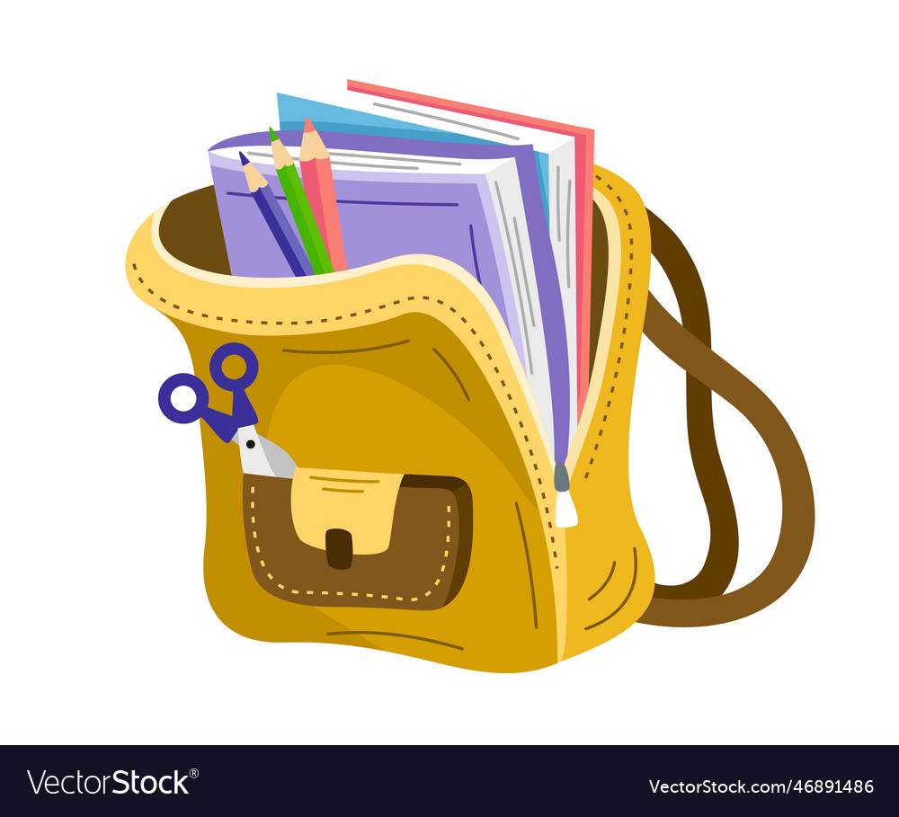 Cute school backpack Royalty Free Vector Image