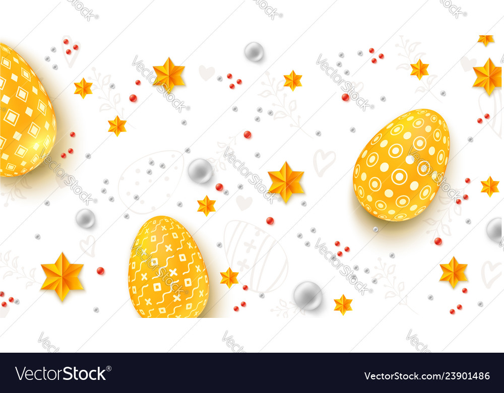 Easter Decorative Banner Three Dimensions Easter Vector Image