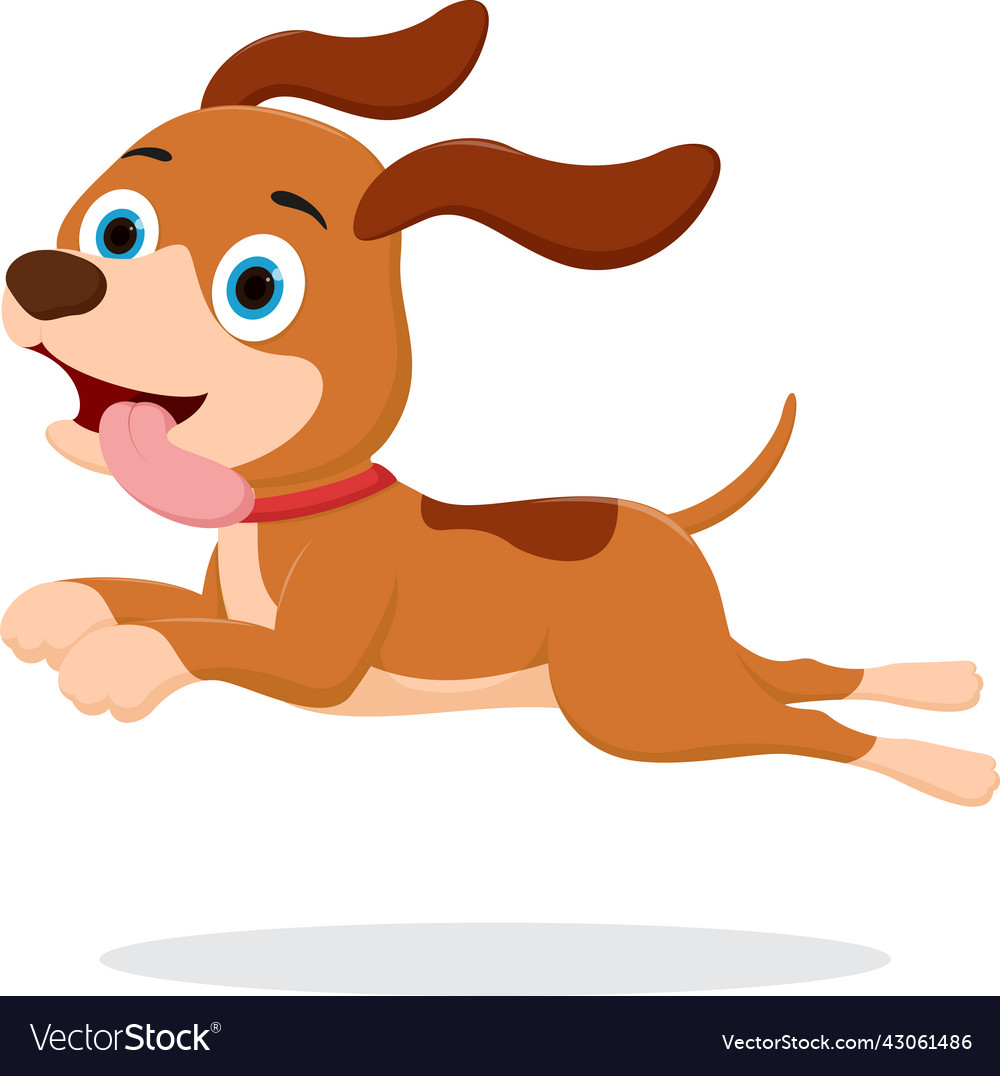 Happy dog cartoon isolated on white background Vector Image