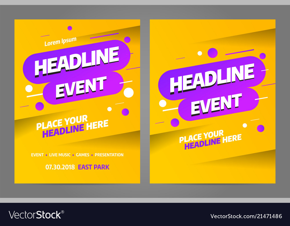 Layout design template for event Royalty Free Vector Image