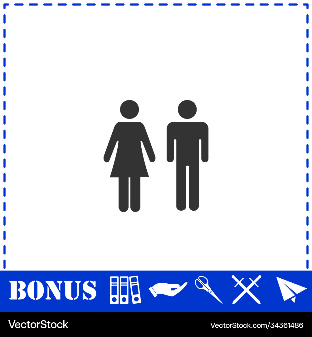 Man and woman icon flat Royalty Free Vector Image