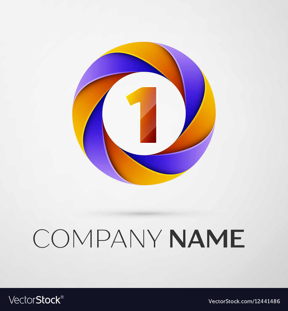 Number one logo symbol in the colorful circle Vector Image