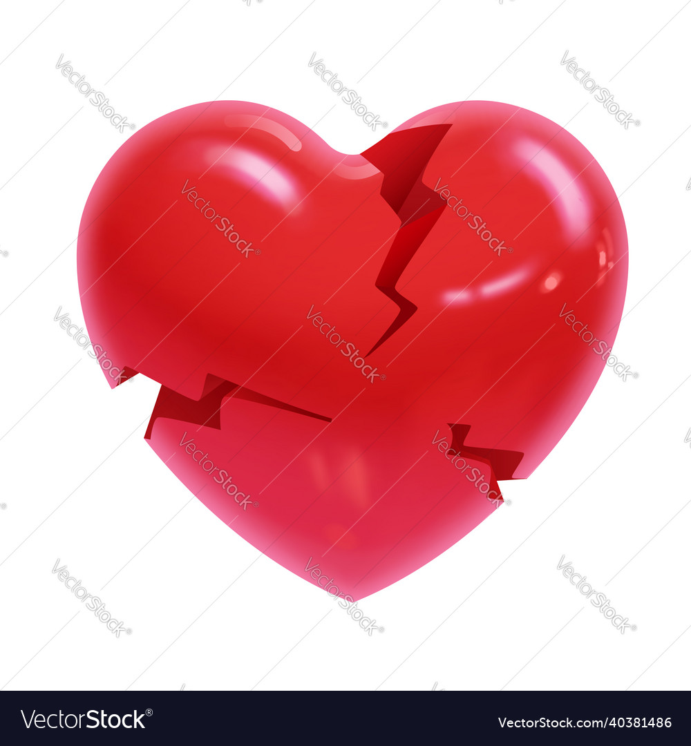 realistic drawing of a broken heart