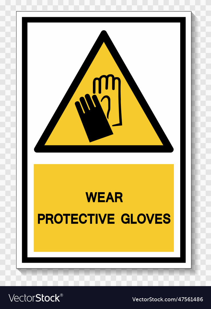 Wear protective gloves symbol sign isolate Vector Image