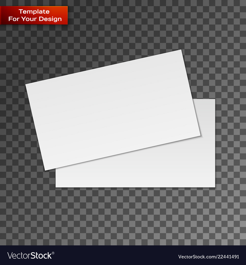 Blank business cards on transparent background