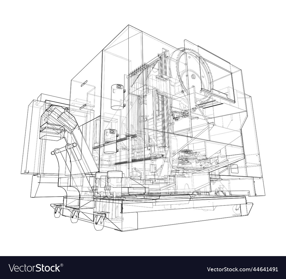 Metalworking Cnc Milling Machine Royalty Free Vector Image