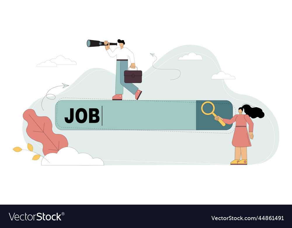 Search for a new job the word work Royalty Free Vector Image