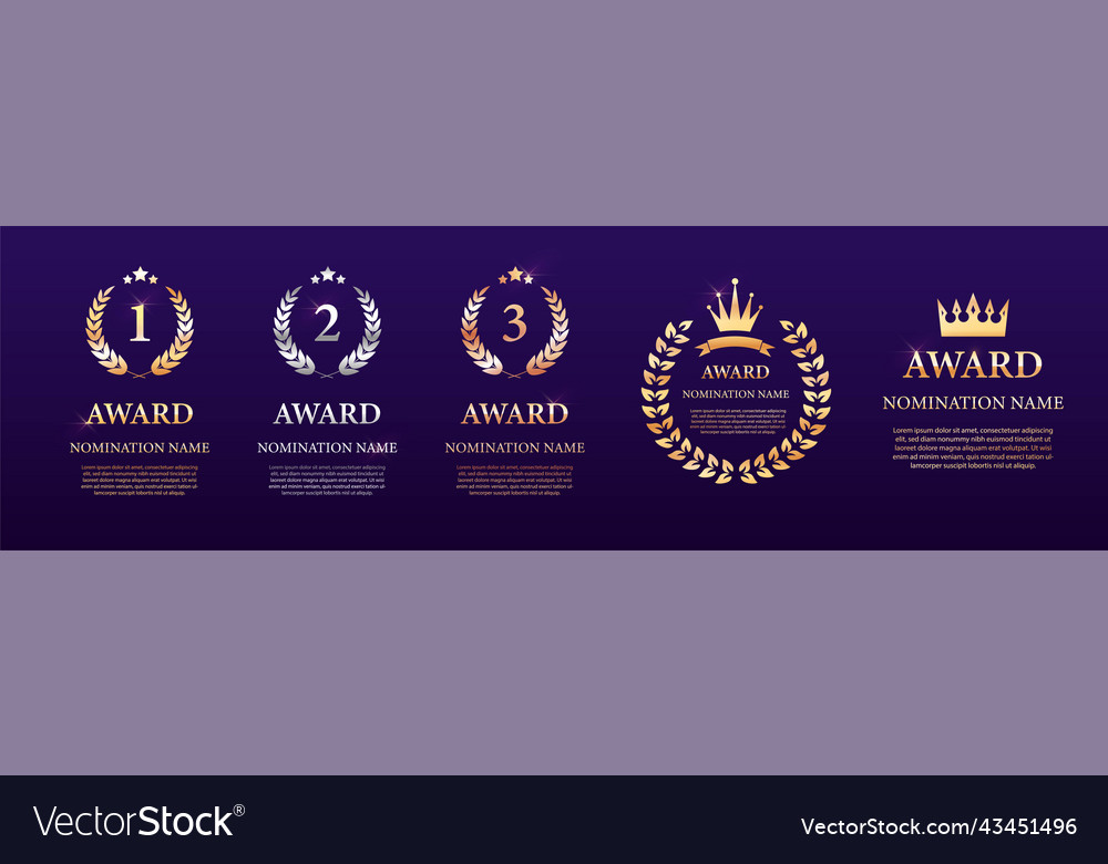 Awards laurel set Royalty Free Vector Image - VectorStock