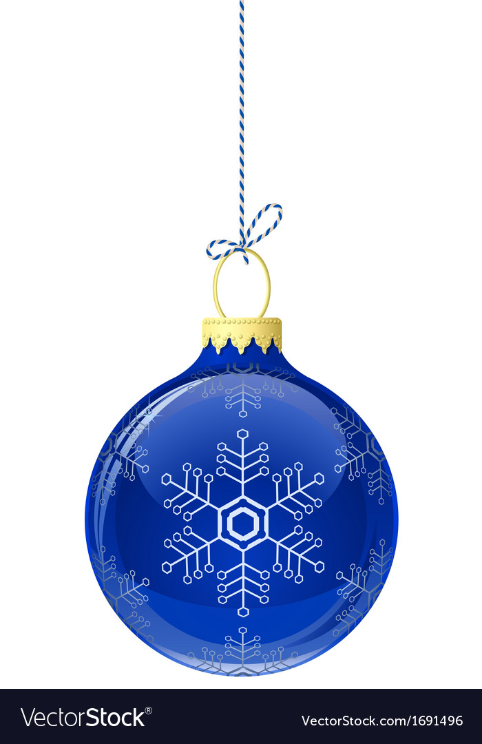 Blue glass christmas ball Royalty Free Vector Image