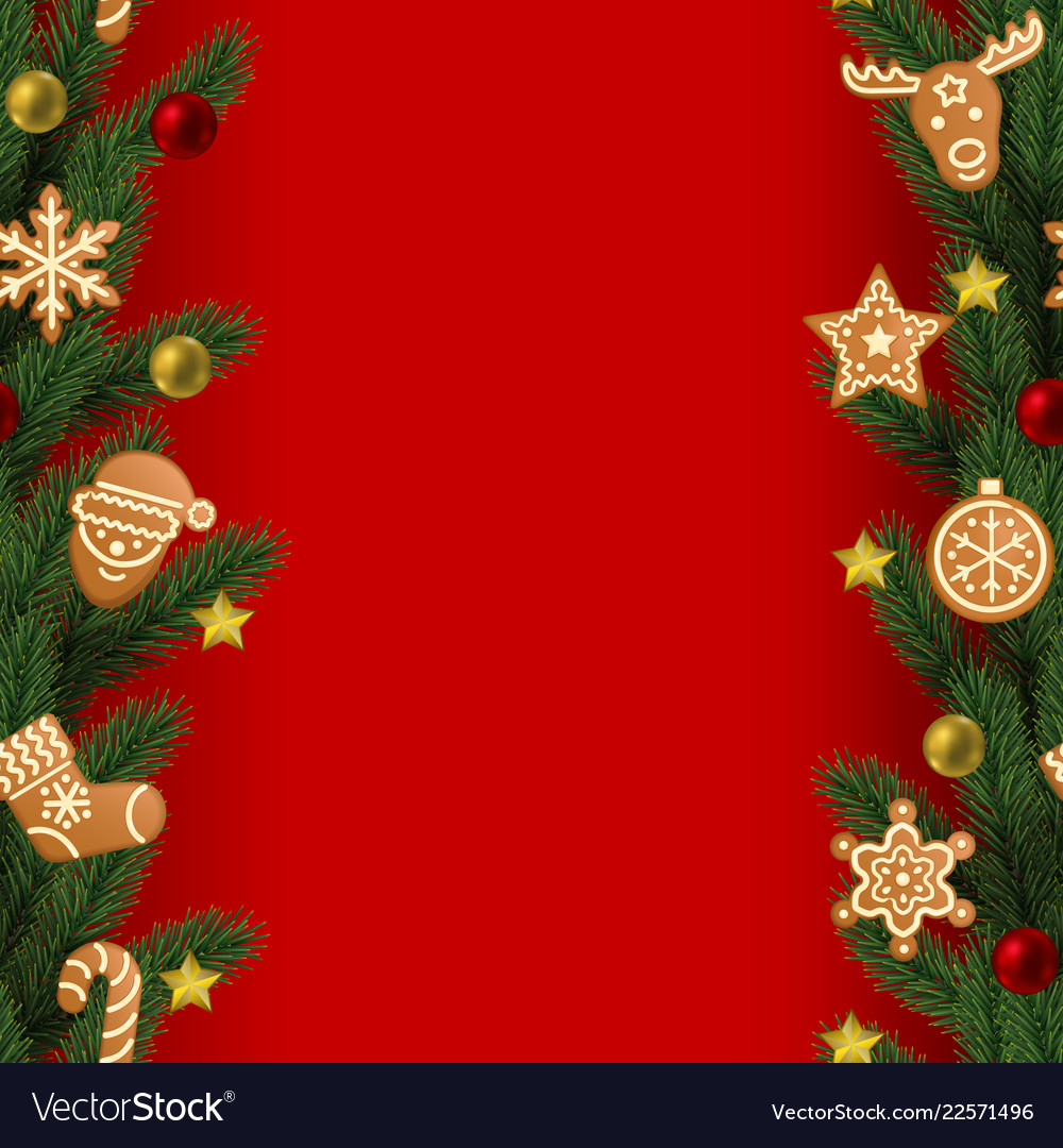 Christmas And New Year Seamless Vertical Border Vector Image