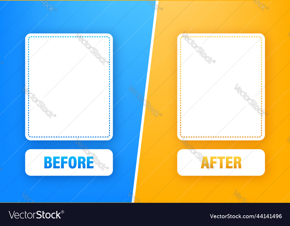 Colorful before and after frames Royalty Free Vector Image