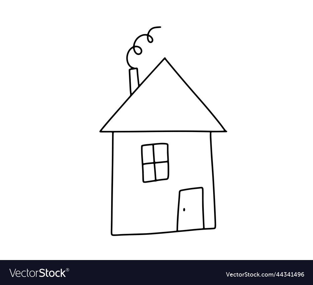 Doodle house icon isolated on white background Vector Image