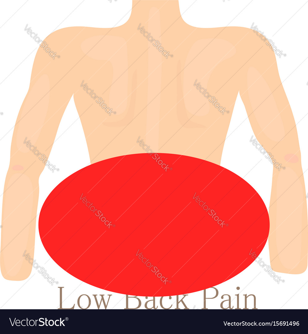 Low back pain icon cartoon style Royalty Free Vector Image