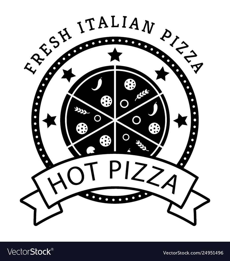 Pizza badge Royalty Free Vector Image - VectorStock