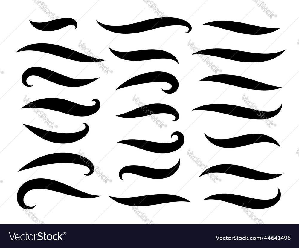 Swoosh, swash underline stroke set. Hand drawn red swirl swoosh underline  calligraphic element. Vector illustration. Stock Vector