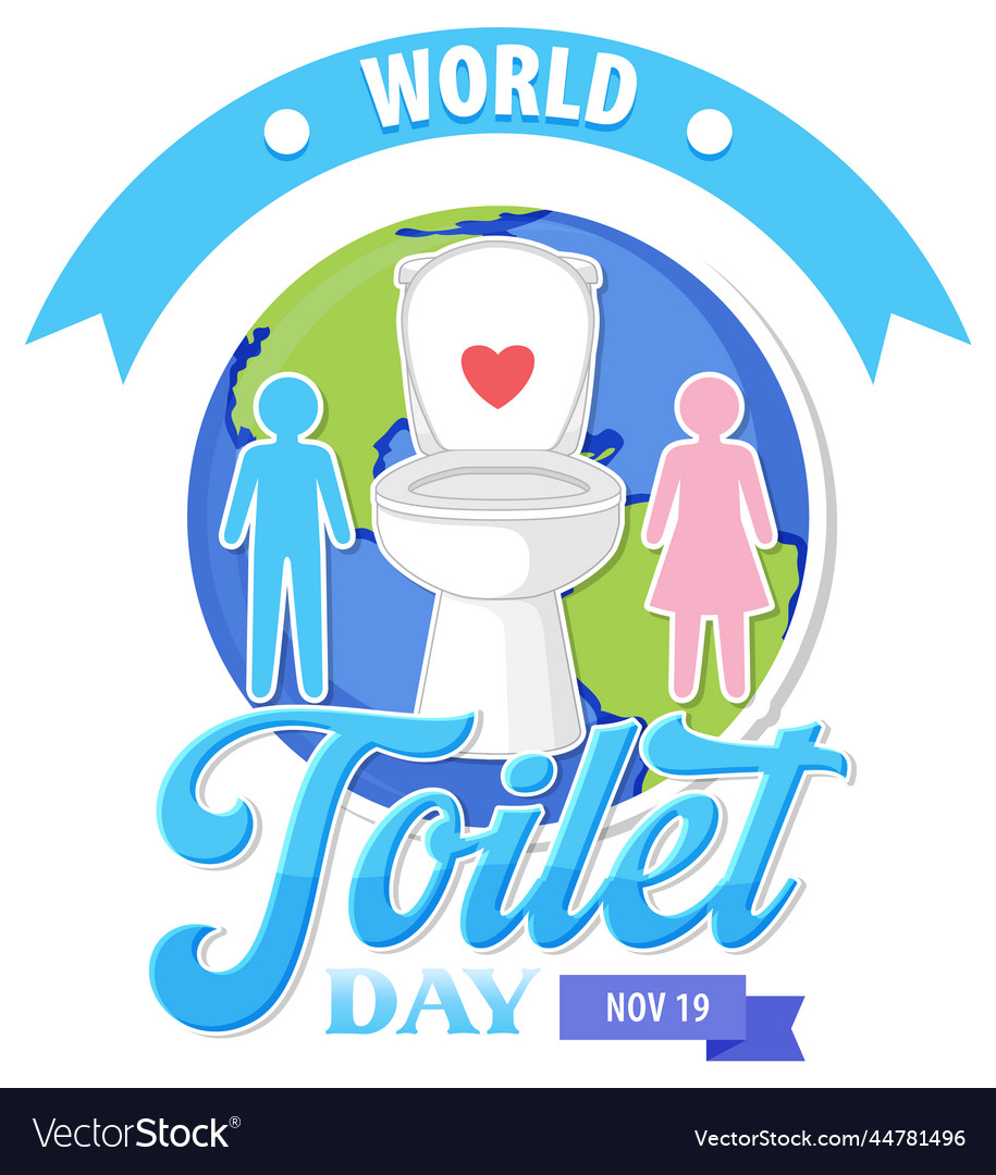 World toilet day text design Royalty Free Vector Image