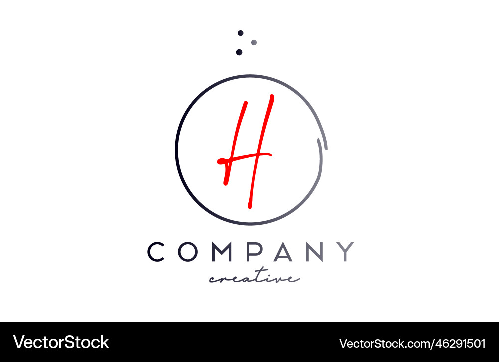 Circle h handwritten alphabet letter logo Vector Image