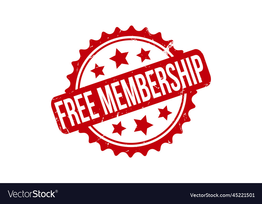 Free membership rubber stamp seal Royalty Free Vector Image