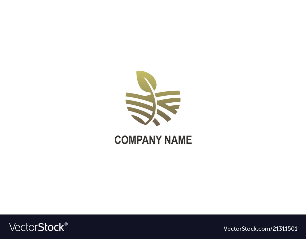 Green farm organic leaf company logo Royalty Free Vector