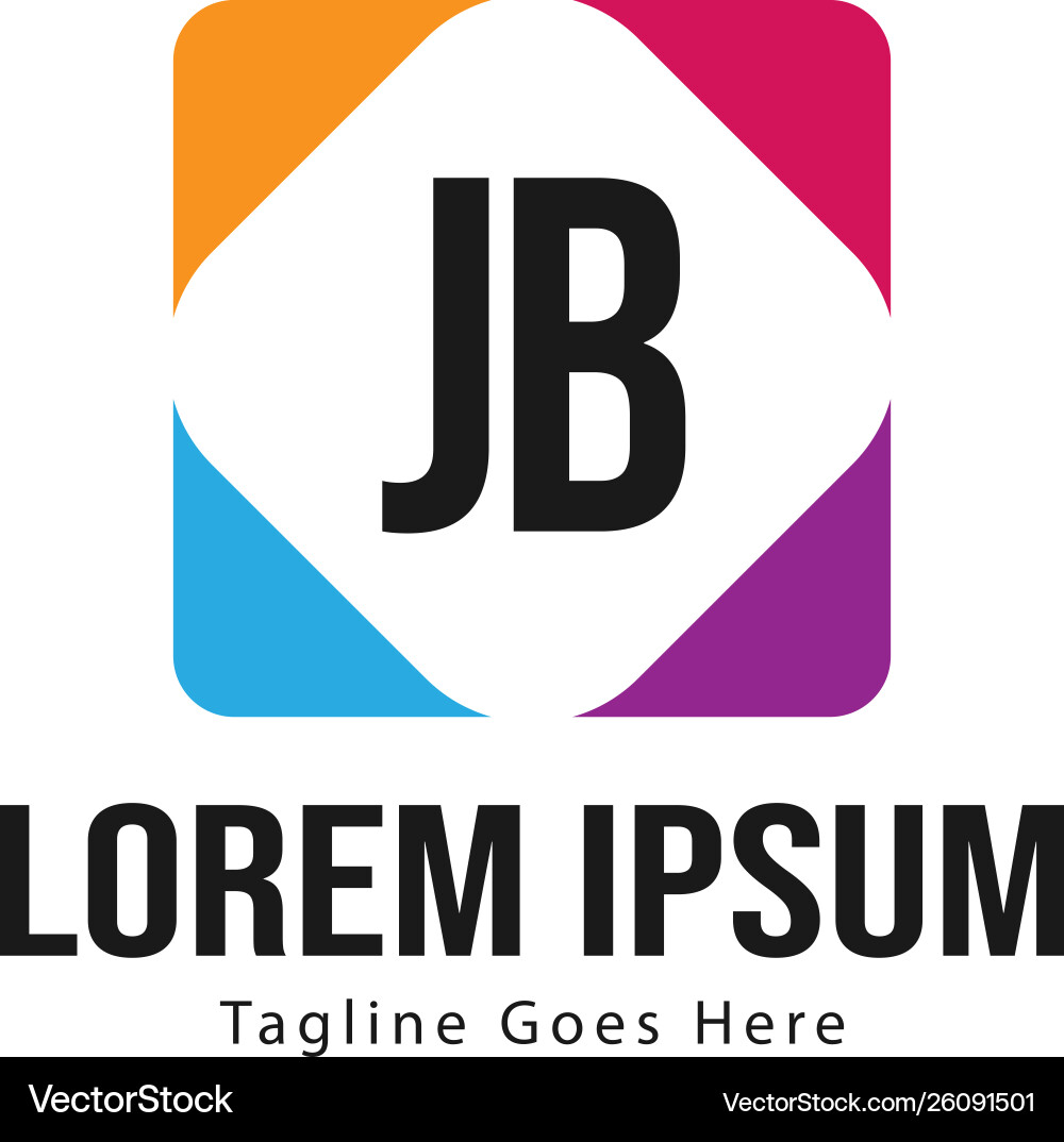 Initial jb logo template with modern frame Vector Image