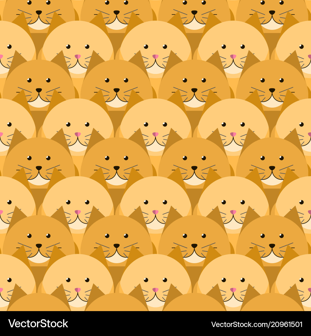 Red-headed cats seamless pattern Royalty Free Vector Image