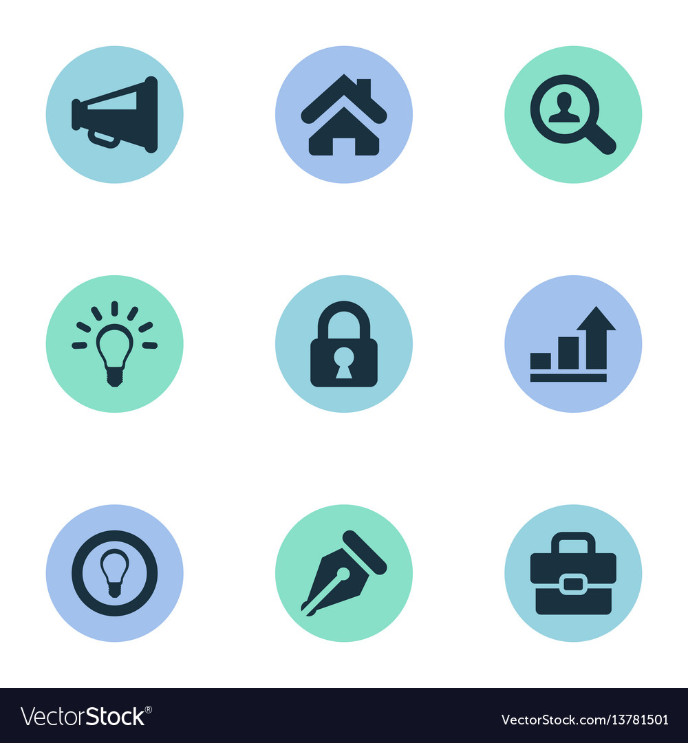 Set of simple business icons Royalty Free Vector Image