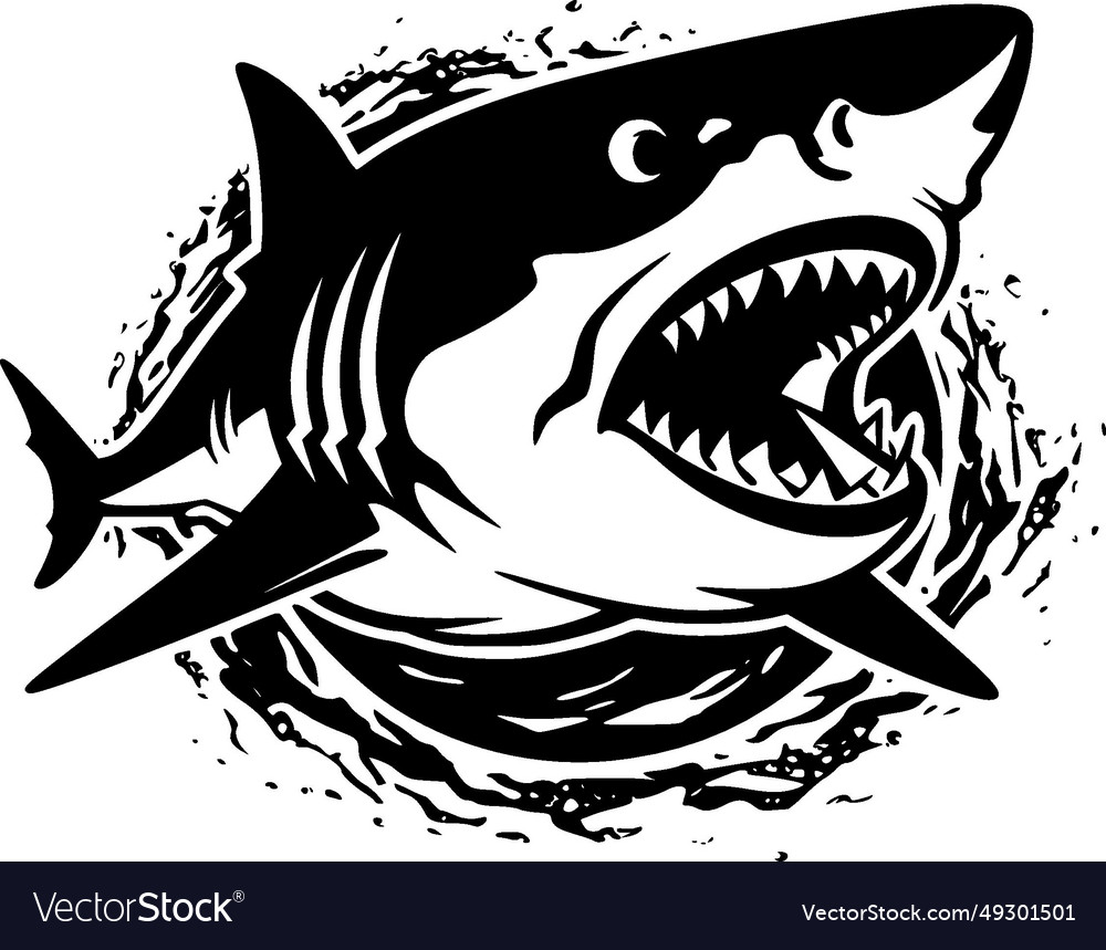 Shark - minimalist and simple silhouette Vector Image