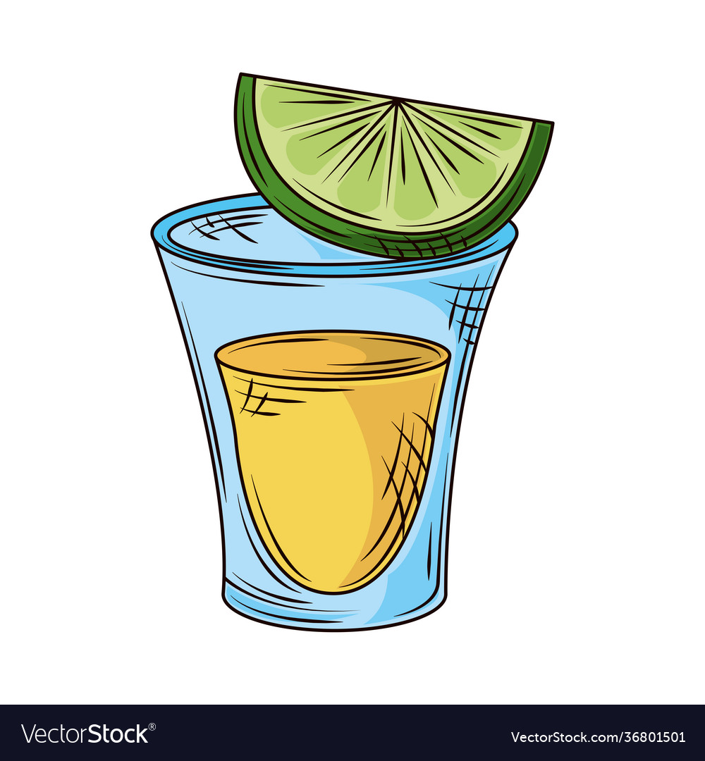 Tequila shot lime Royalty Free Vector Image - VectorStock