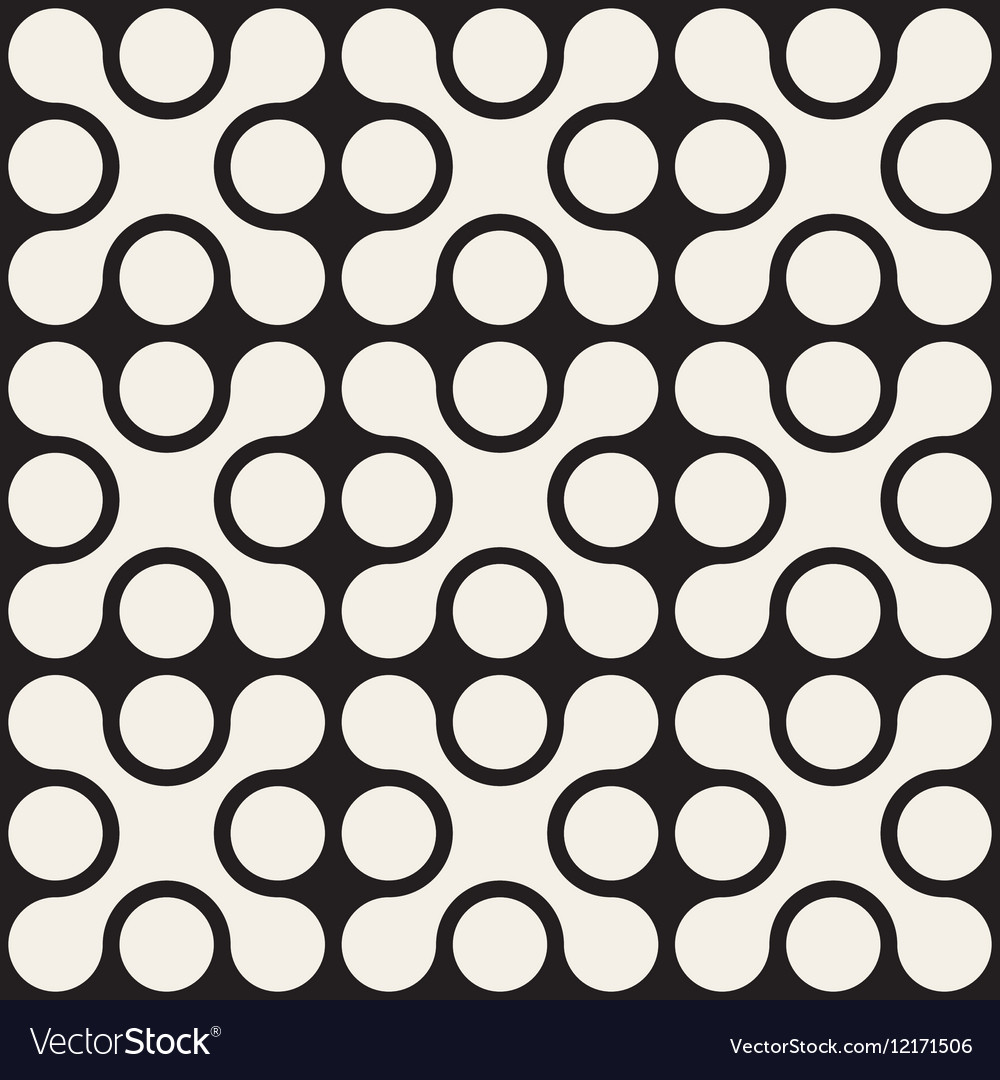 Seamless black and white rounded cross Royalty Free Vector