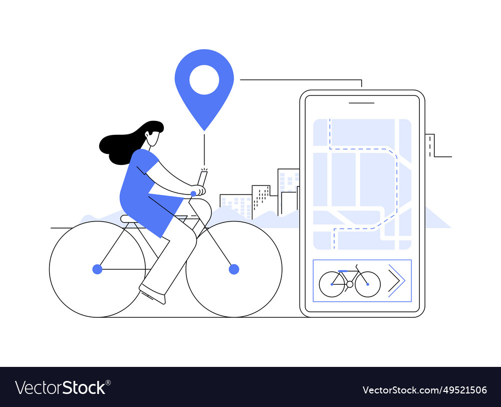 Smart bike navigation abstract concept Royalty Free Vector